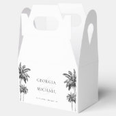 Hand Drawn Palm Trees Boho Beach Names Wedding Geschenkschachtel (Geöffnet)