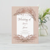 Hand Drawn Pampas Earthy Botanical Wedding Einladung (Stehend Vorderseite)