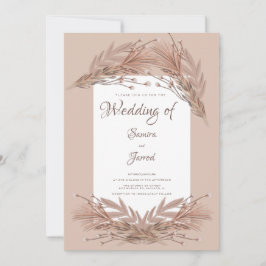 Hand Drawn Pampas Earthy Botanical Wedding Einladung