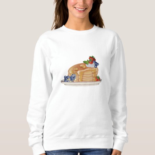 Hand Drawn Pancakes Berries Breakfast Food Sweatshirt (Vorderseite)
