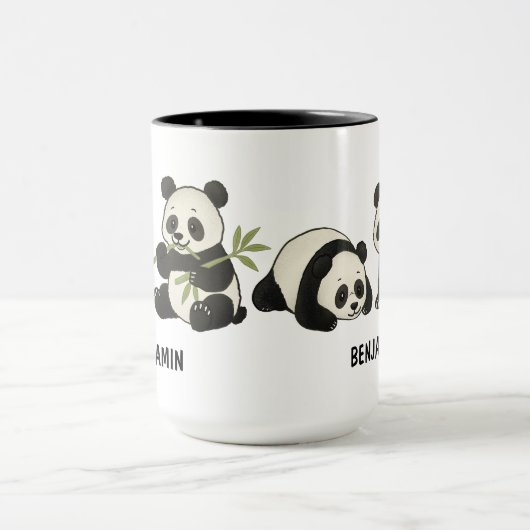 Hand Drawn Panda Bear Custom Cute Tasse (Zentrum)
