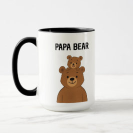 Hand Drawn Papa Bear and Baby Bear Coffee Tasse