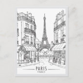 Hand drawn Paris France Scene Landmark Postkarte (Vorderseite)