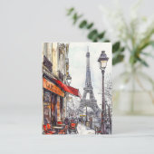 Hand Drawn Paris Szenen Postkarte (Stehend Vorderseite)