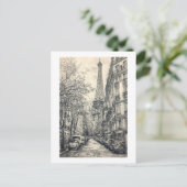 Hand Drawn Paris Szenen Postkarte (Stehend Vorderseite)