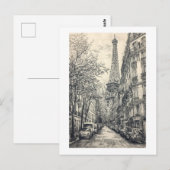 Hand Drawn Paris Szenen Postkarte (Vorne/Hinten)