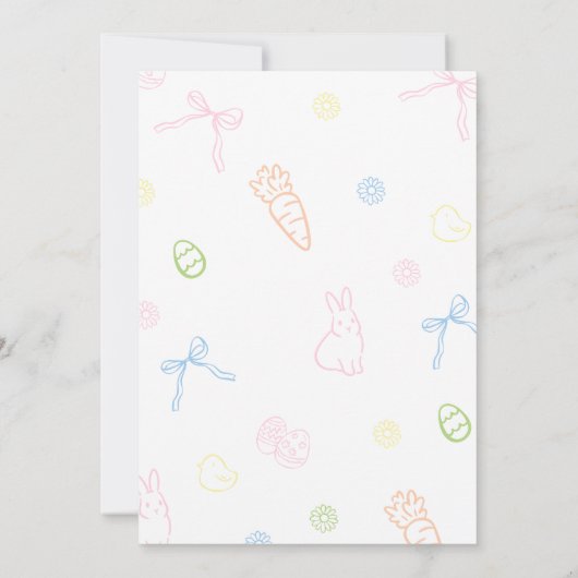 Hand Drawn Pastel Easter Brunch & Egg Hunt Invites (Rückseite)