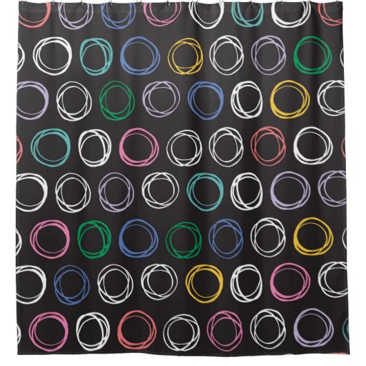 Hand drawn pattern with brushed lines seamless pat duschvorhang (Vorderseite)