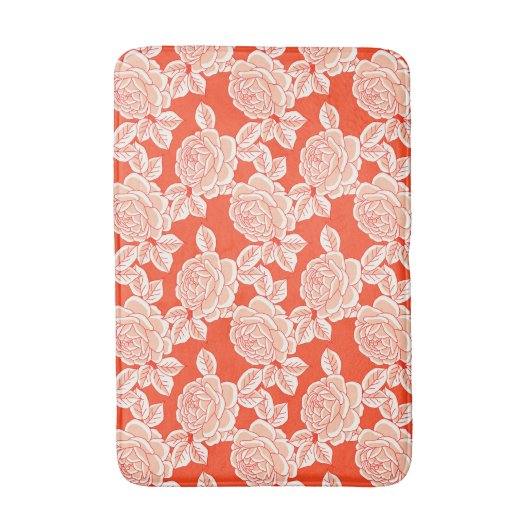 Hand Drawn Peony Floral  Badematte (Vorderseite Vertikal)