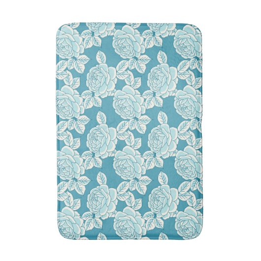 Hand Drawn Peony Floral  Badematte (Vorderseite Vertikal)