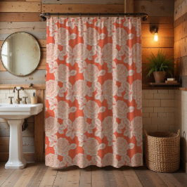 Hand Drawn Peony Floral  Duschvorhang