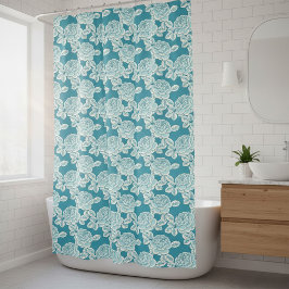 Hand Drawn Peony Floral  Duschvorhang