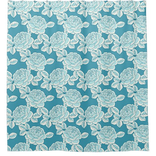 Hand Drawn Peony Floral Duschvorhang (Vorderseite)