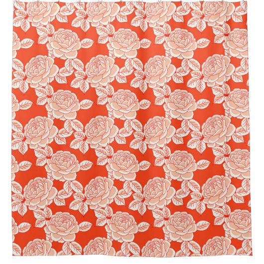 Hand Drawn Peony Floral Duschvorhang (Vorderseite)