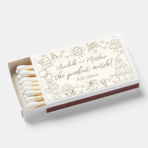 Hand Drawn Perfect Match Whimsical Wedding