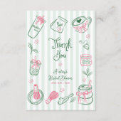 Hand Drawn Perfect Matcha Green Bridal Shower Dankeskarte (Vorderseite)