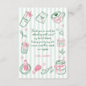 Hand Drawn Perfect Matcha Green Bridal Shower Dankeskarte (Rückseite)