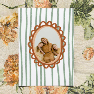 Hand-Drawn Photo Frame Striped Mother's Day Karte