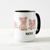 Hand Drawn Pig Custom Cute Tasse (VorderseiteRechts)