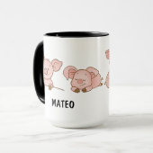 Hand Drawn Pig Custom Cute Tasse (Vorderseite Links)