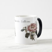 Hand drawn pink cabbage rose (PERSONLIZE) Verwandlungstasse (VorderseiteRechts)