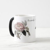 Hand drawn pink cabbage rose (PERSONLIZE) Verwandlungstasse (Vorderseite Links)