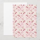 Hand-drawn Pink Cherry Coquette Seamless Pattern Einladung (Vorne/Hinten)
