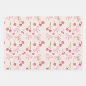  Hand-drawn Pink Cherry Coquette Seamless Pattern Geschenkpapier Set (Vorderseite 2)