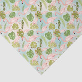 Hand drawn pink Flamingo and monstera leaves. Seam Seidenpapier (Ausschnitt)