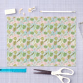 Hand drawn pink Flamingo and monstera leaves. Seam Seidenpapier (Handwerk)