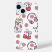 Hand-drawn Pink Girly Elements Seamless Pattern Case-Mate iPhone Hülle (Rückseite)