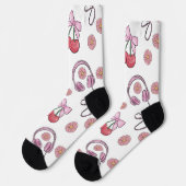 Hand-drawn Pink Girly Elements Seamless Pattern Socken (Linkes Detail)