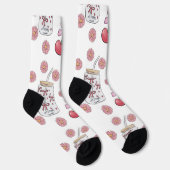 Hand-drawn Pink Girly Elements Seamless Pattern Socken (Rechts)