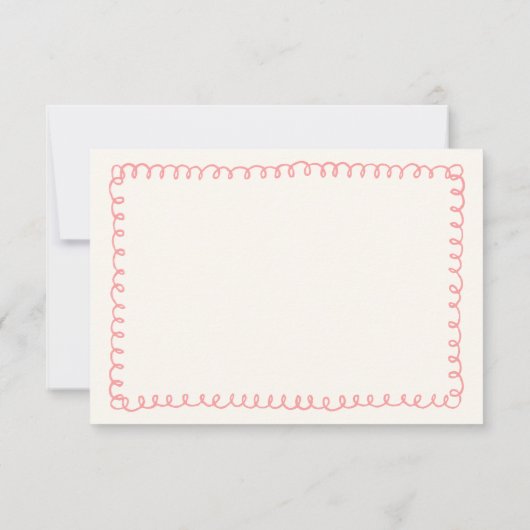 Hand Drawn Pink Green French Fusion RSVP Karte (Rückseite)