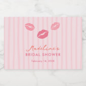 Hand-drawn Pink Lips Valentine's Day Bridal Shower Schaumweinetikett (Einzelnes Label)