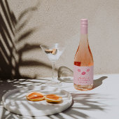 Hand-drawn Pink Lips Valentine's Day Bridal Shower Schaumweinetikett