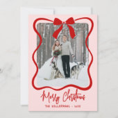 Hand Drawn Pink Whimsical Christmas Feiertagskarte (Vorderseite)