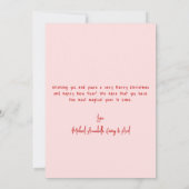 Hand Drawn Pink Whimsical Christmas Feiertagskarte (Rückseite)