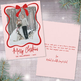 Hand Drawn Pink Whimsical Christmas Feiertagskarte