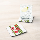 HAND DRAWN POINSETTA COASTER GETRÄNKEUNTERSETZER (Rechte Seite)