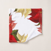 Hand Drawn Poinsettia Badhandtuch Set (Waschlappen)