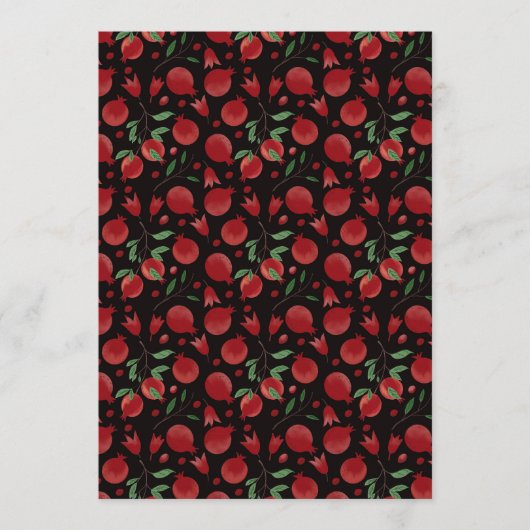 Hand-drawn Pomegranate Fruits Seamless Pattern Einladung (Vorderseite)