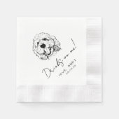Hand Drawn Poodle Drinks on me Cocktail Serviette (Vorderseite)