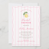 Hand-Drawn Pretty Pink Lemons Bridal Shower Einladung (Vorderseite)