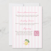 Hand-Drawn Pretty Pink Lemons Bridal Shower Einladung (Rückseite)