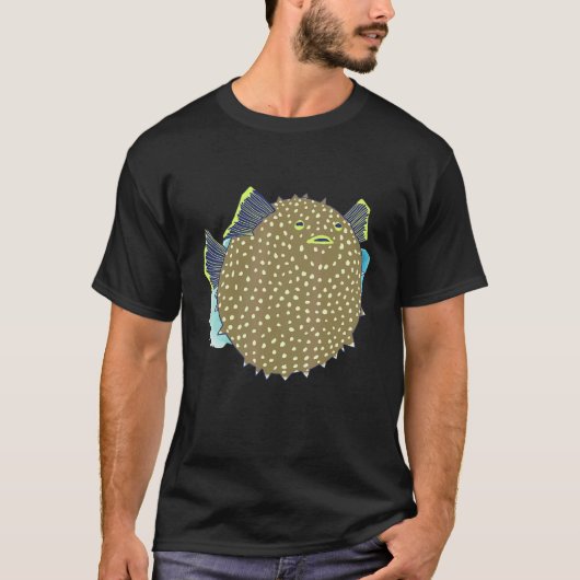 Hand Drawn Puffer Fish Deep Ocean Creatures and Ri T-Shirt (Vorderseite)