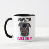 Hand Drawn Pug Mug - Pawsitive Vibes Only! Tasse (Links)