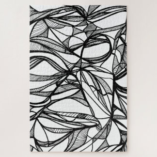hand-drawn PUZZLE color-your-own, black & white