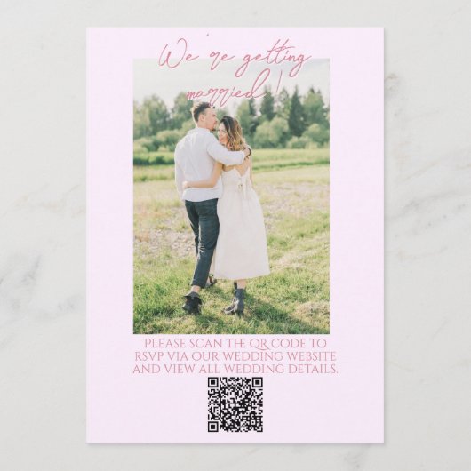 Hand Drawn QR Code Floral Garden Photo Wedding Einladung (Rückseite)