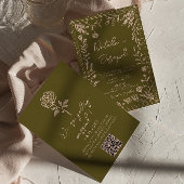 Hand Drawn QR Code Grasslands Floral Wedding Einladung